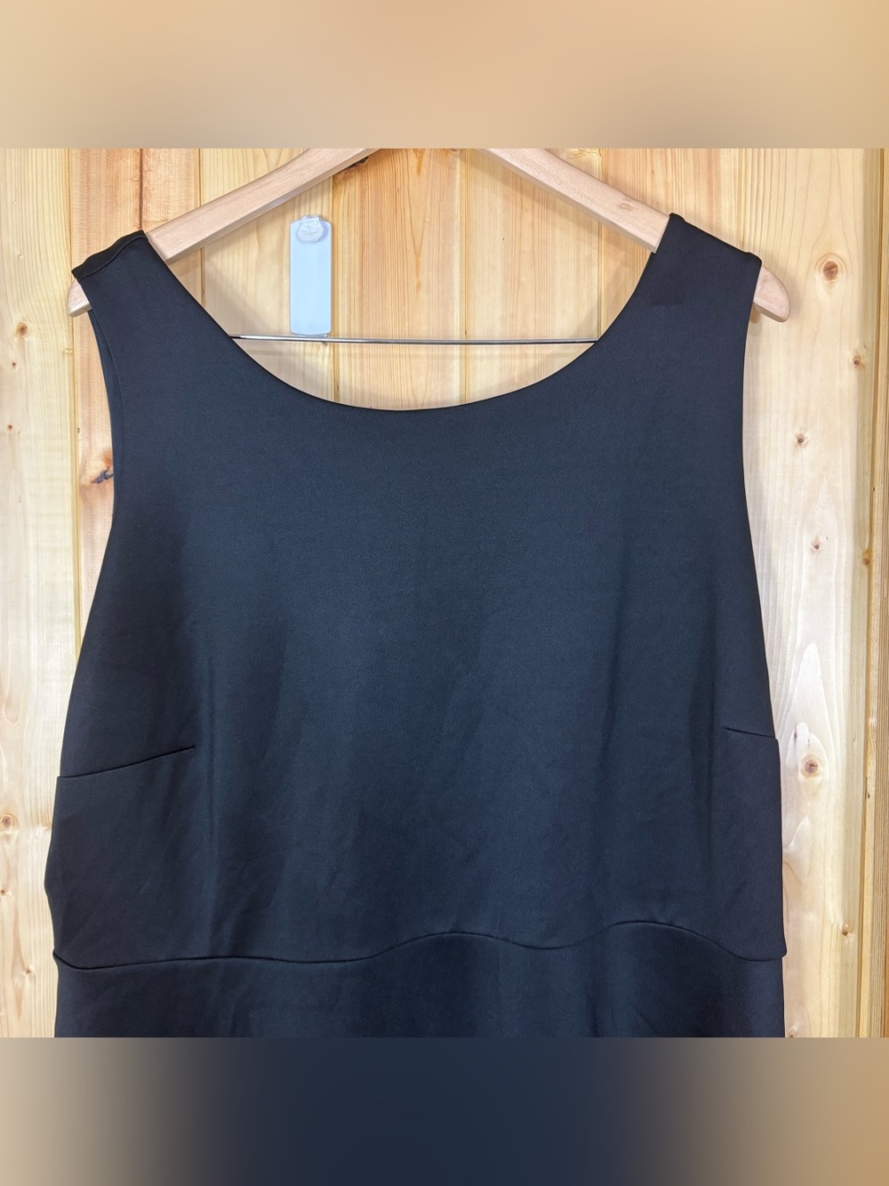 In Every Story Black Asymmetric Hem Midi Dress 2X Lace Up Adjustable Back - Picture 2 of 10